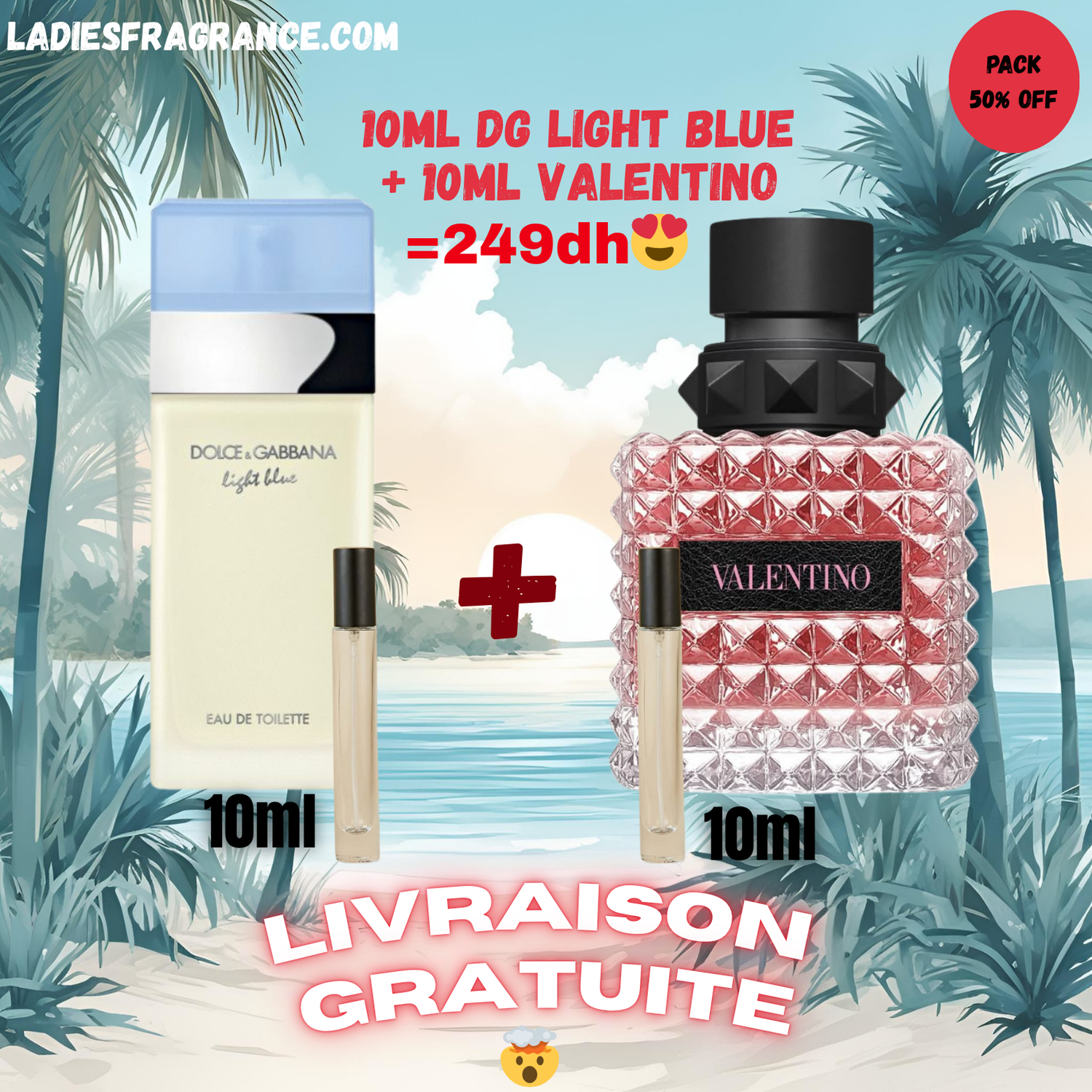 10ml dG LIGHT BLUE + 10ml VALENTINO